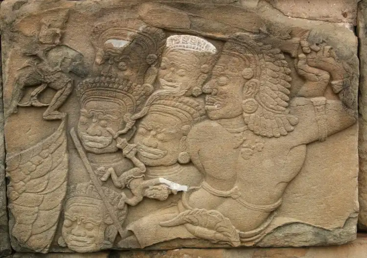 the Ashura relief in Bakong Temple